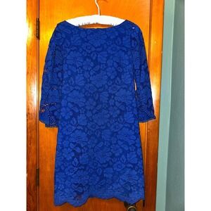 Vince Camuto Womens Blue Lined Lace Dress Size 4